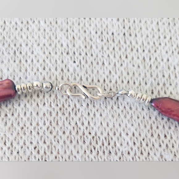 Purple cultured pearls and amethyst necklace - Picture 5 of 6